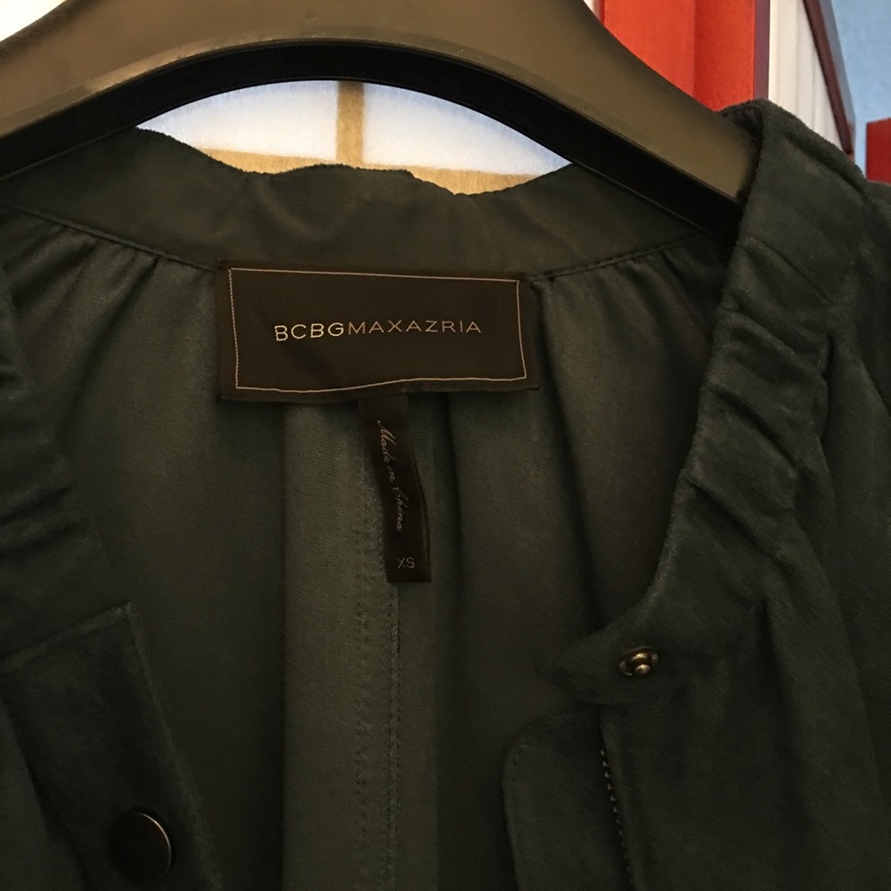 BCBG Beautiful dark blue suede jacket bomber - Picture 4 of 8